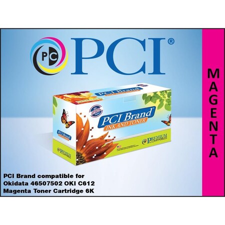 Pci Compatible Okidata 46507502 Magenta Toner 6K Yield for Okidata C612, OKI C612n, OKI C612dn 46507502-PCI